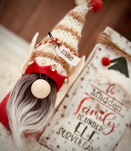 Lola's PERSONALIZED Elf gnome and sign