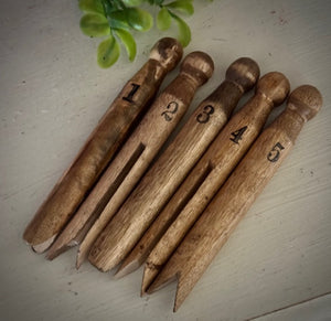 Lola's Hand-Designed Wooden Vintage-Style Clothespins