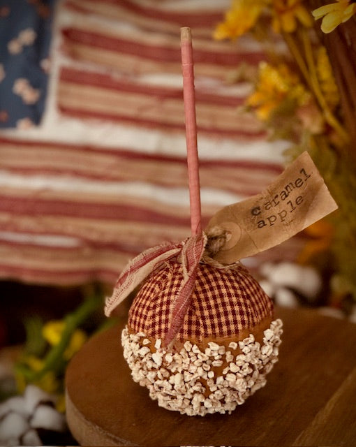 Lola's Handmade Faux Fabric Caramel Apple with nuts