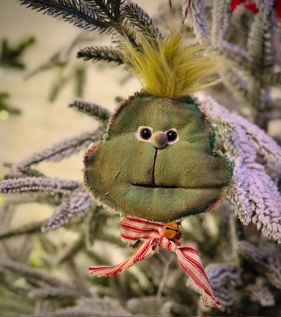 Lola's Grinchy Monster head ornament