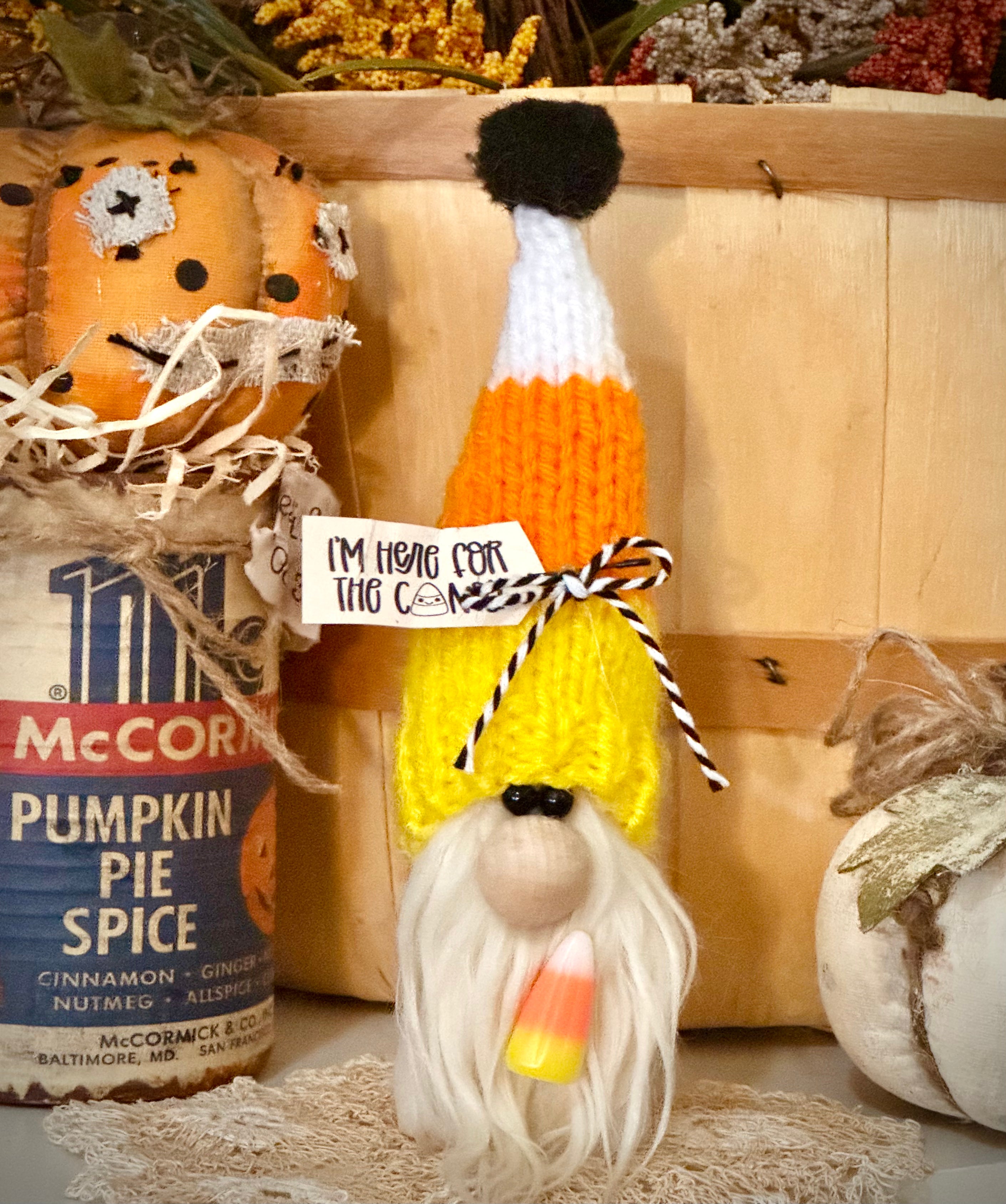 Lola's Candy Corn Gnome - I'm here for the Candy