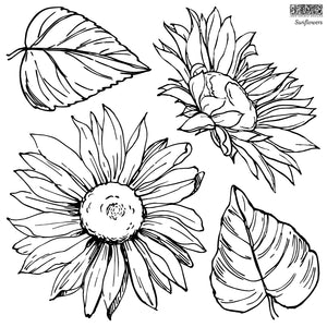 IOD Stamp - Sunflowers With Bonus Mask